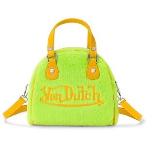 NWT VON DUTCH SHERBERT FURRY SMALL BOWLING BAG